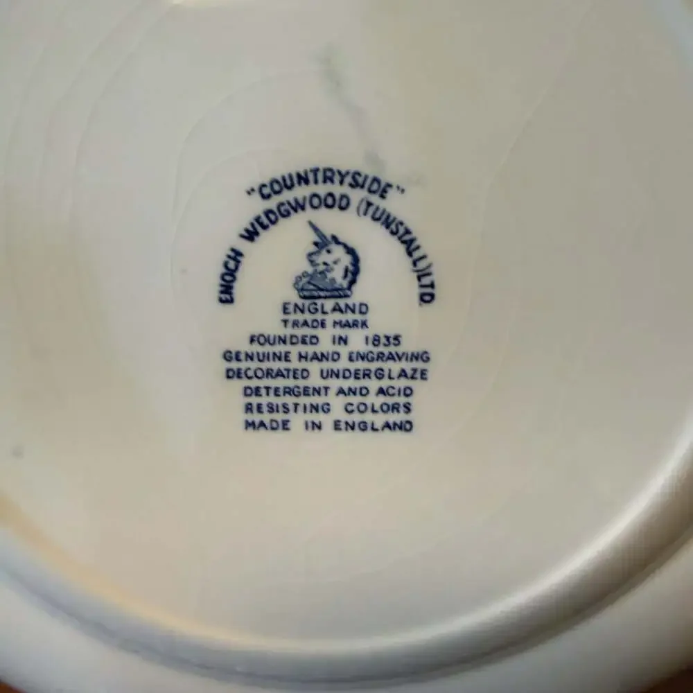 Enoch Wedgwood Tunstall Ltd Countryside Blue and White Dinner Plate